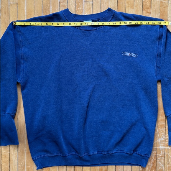 VTG 90s Handcuffs Skate Crewneck Navy Blue USA Made Sz. XL - Picture 3 of 13